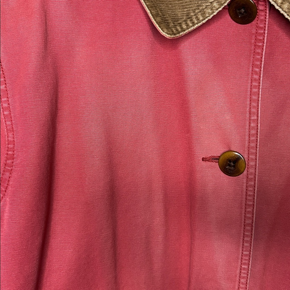 L.L. Bean Women’s Vintage Crimson Chore & Field Coat Brown Corduroy Collar Sz L - Picture 5 of 14